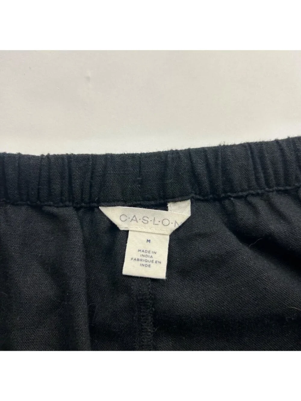 Caslon Black Linen Blend Wide Leg Lounge Pant M